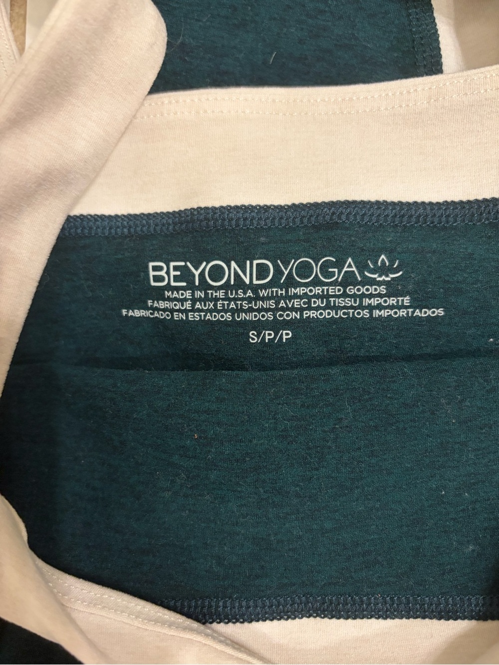 Beyond Yoga Spacedye Sports Bra & Leggings Set - Dark Spruce and Eggshell S - Picture 3 of 4